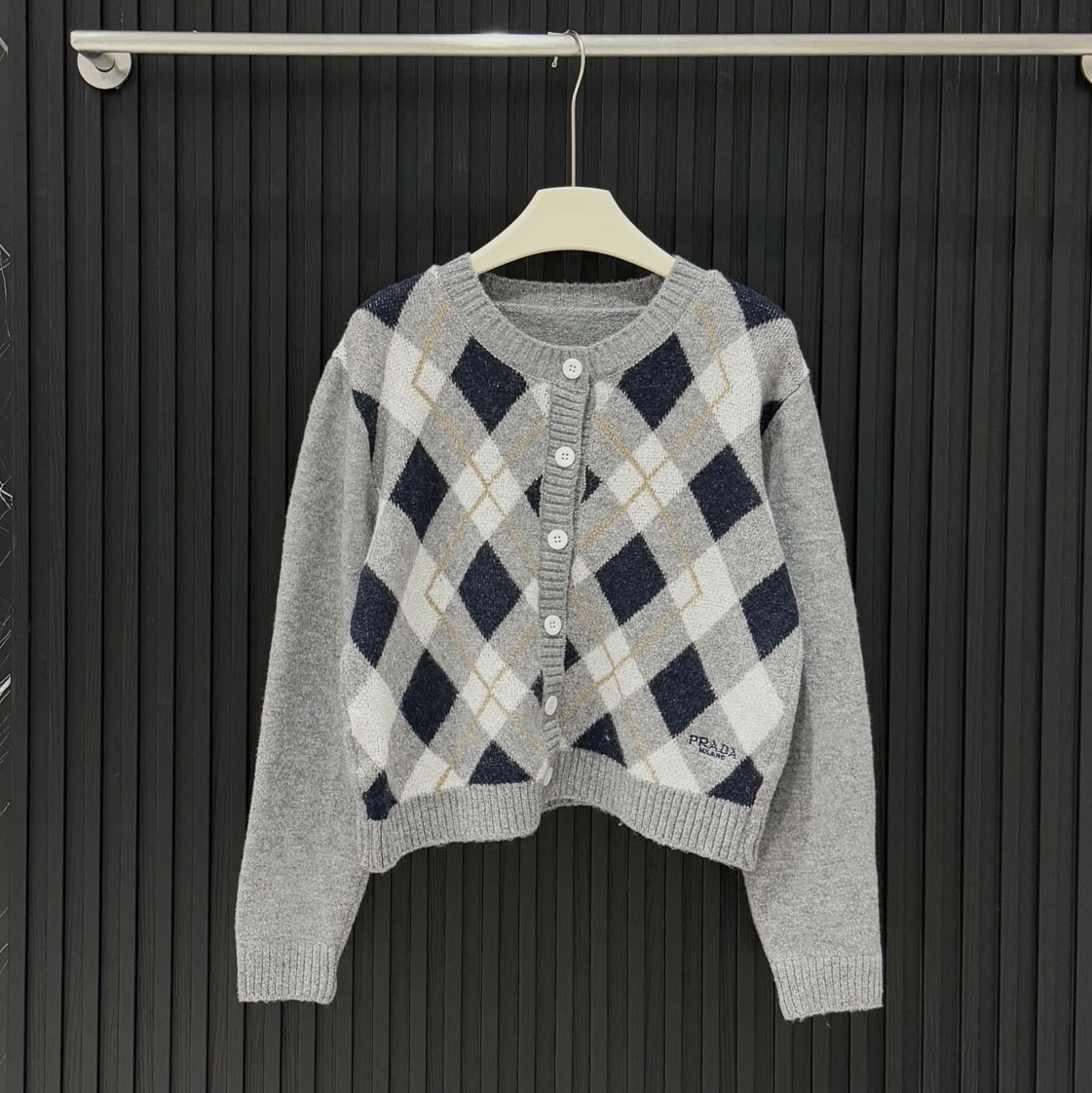 PRA Argyle Knit Cardigan XX25101826