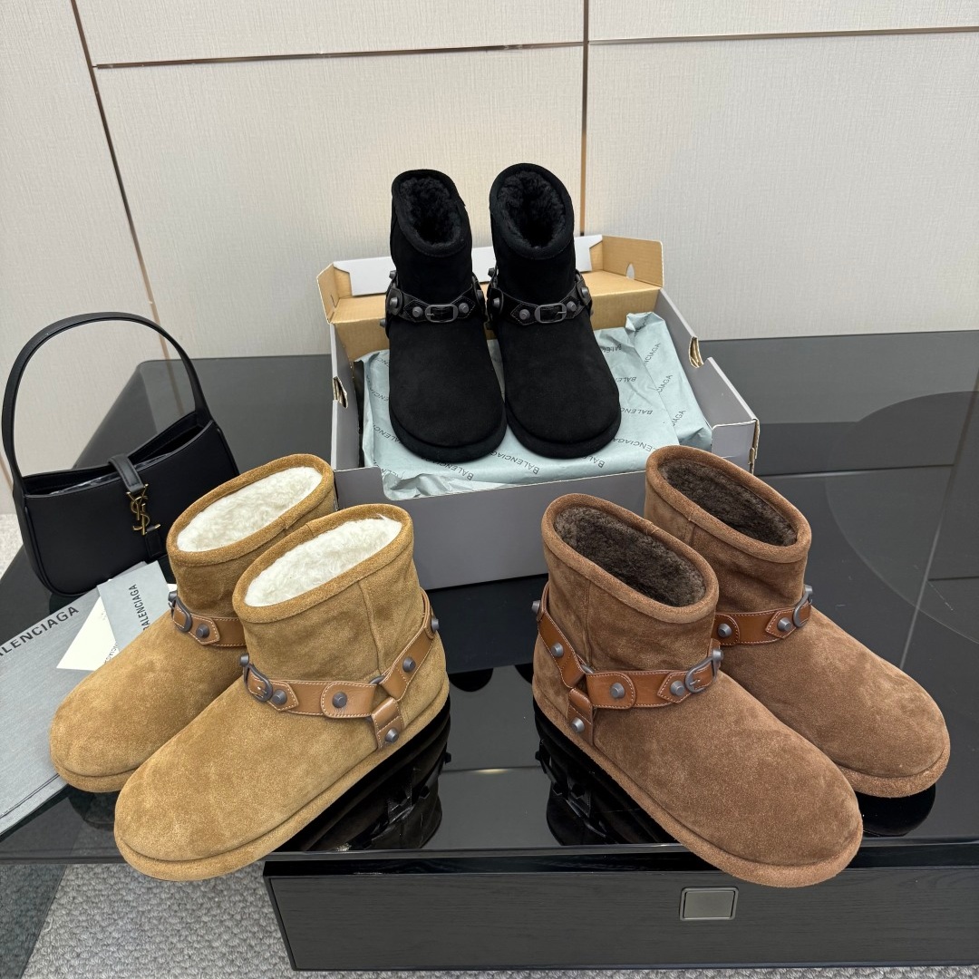 BLCG  2025 Winter New Belt Buckle Rivet Snow Boots YV25101907