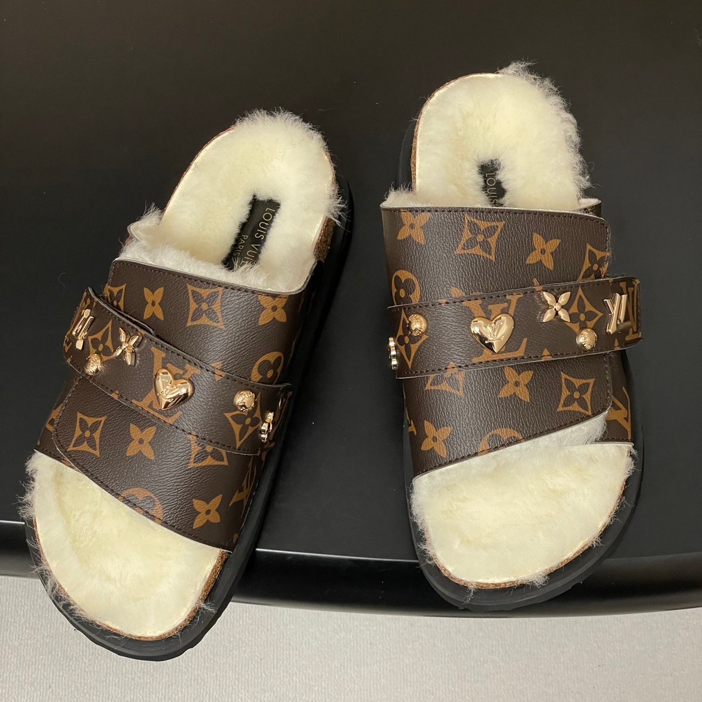 LV×BIRKENSTOCK Collaborative Wool Slides YV25101911