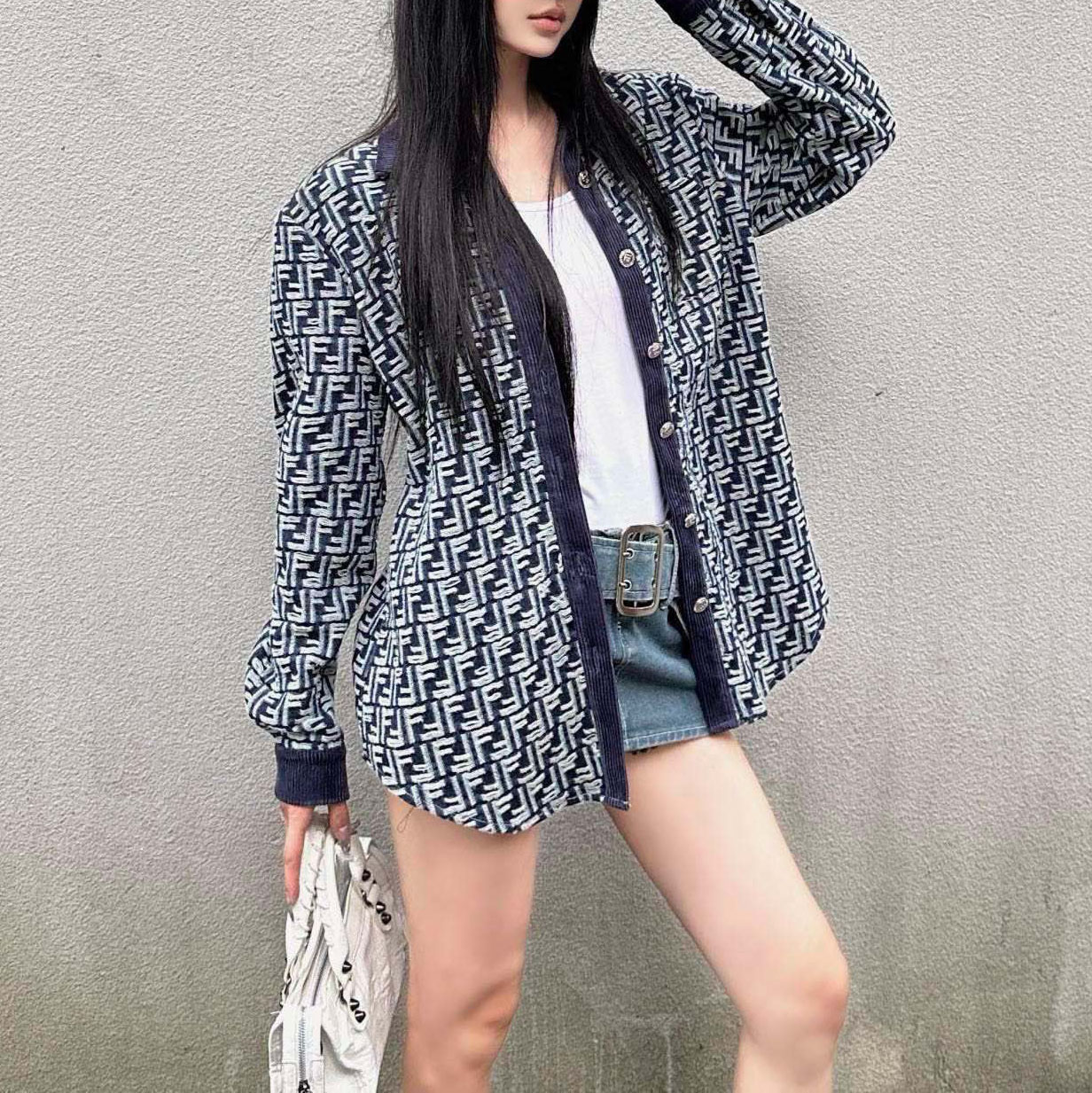 FD Women's Classic Double-F Jacquard Cardigan XX25101919