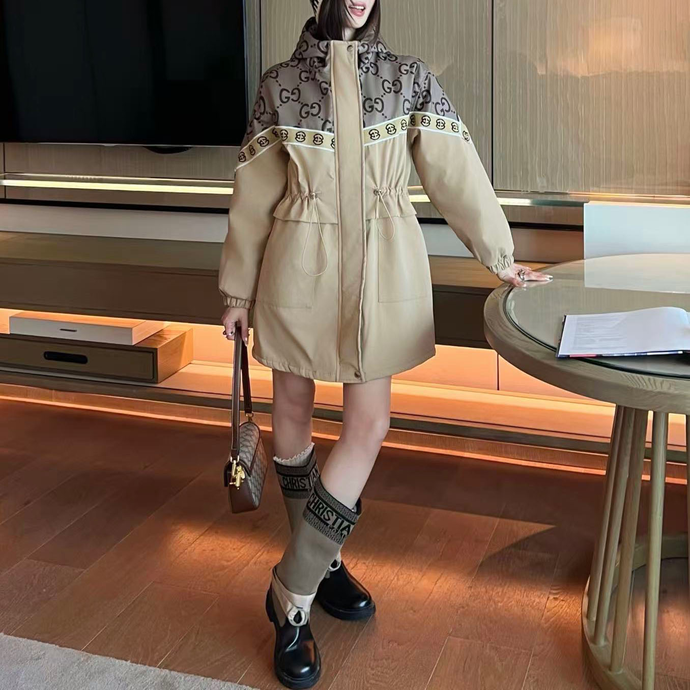 GG Classic Double G Jacquard Hooded Jacket XX25101902