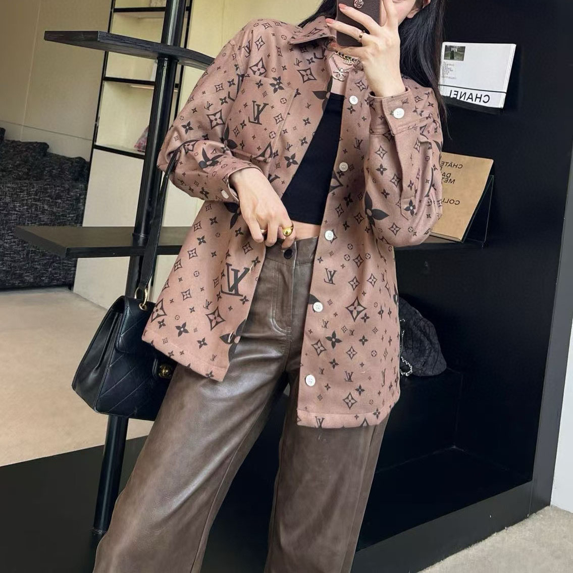 LV Women's All-Over Logo Print Blouse XX25101918