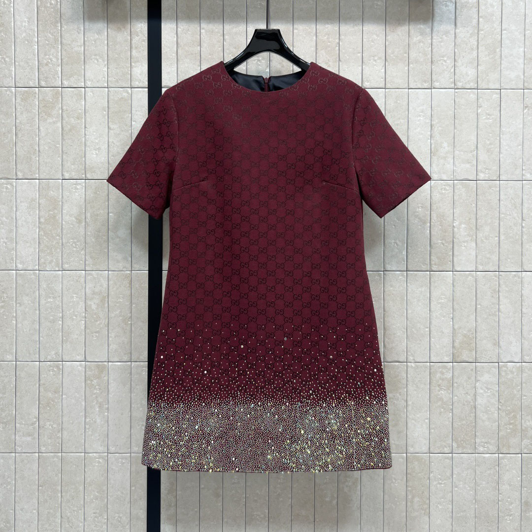 GG Rhinestone-Embellished Double G Jacquard Dress XX25101913