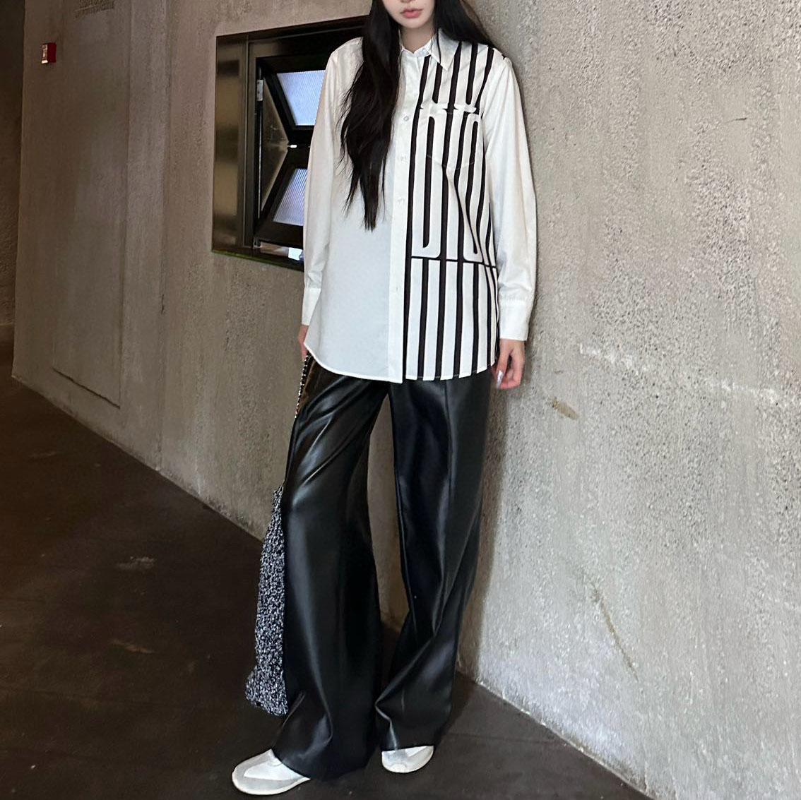 CD Satin - Paneled Printed Logo Shirt AM25102018