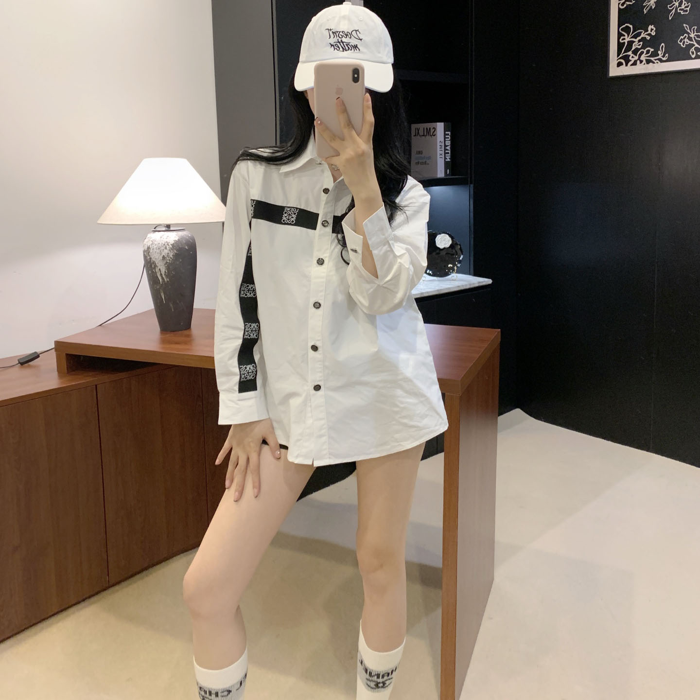 Loe Long Sleeve Shirt with Logo - Letter Webbing AM25102017