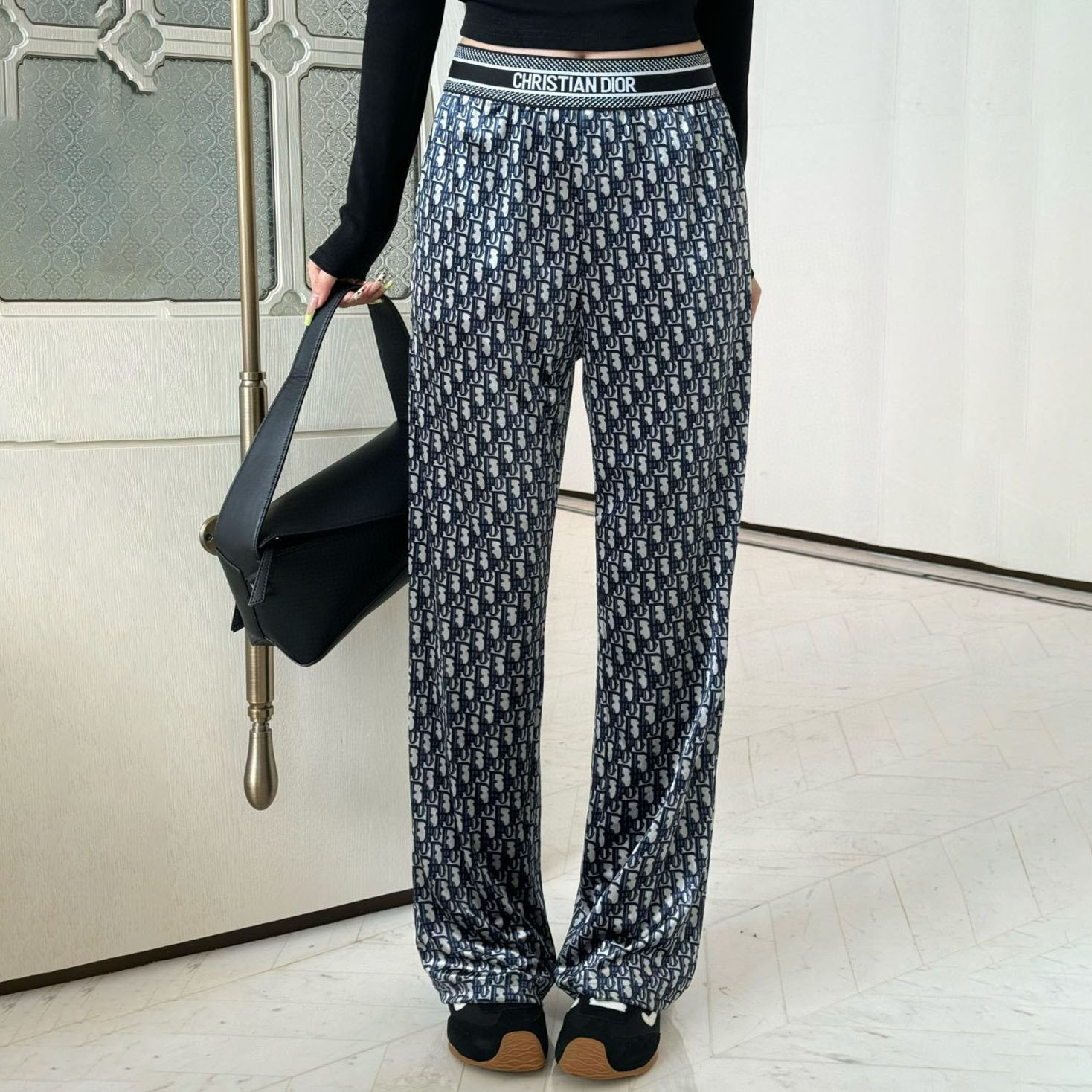 CD Oblique Print Velvet Trousers XX25102305