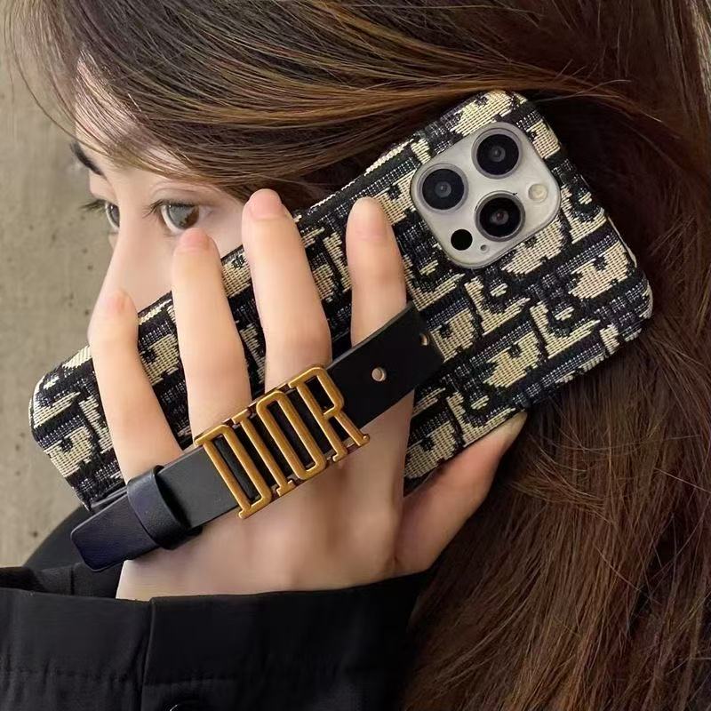 CD Monogram Metal-Buckle Wrist Strap Phone Cases YPD25102319