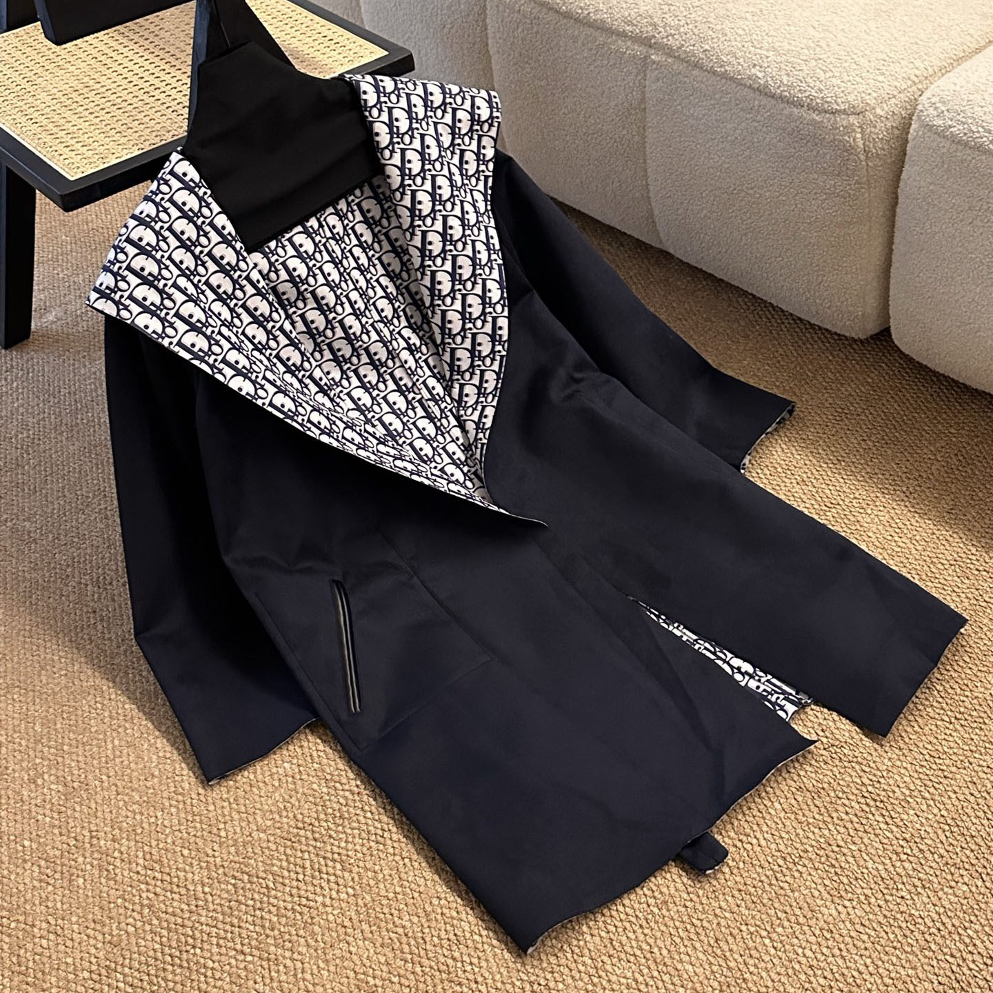 CD Double-Sided Coat with Oblique Print XX25102324