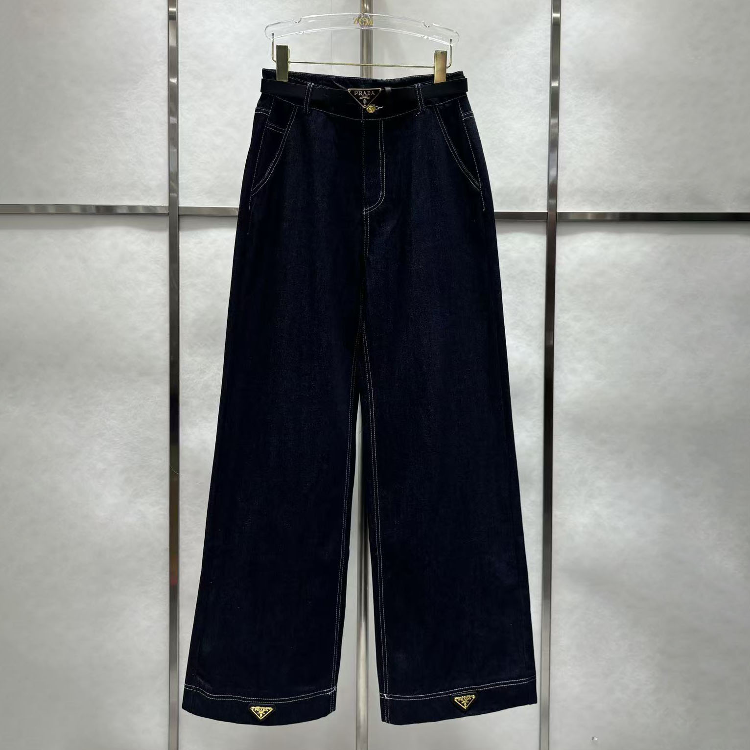 PRA Denim Pants with Triangular Small Logo XX25102318