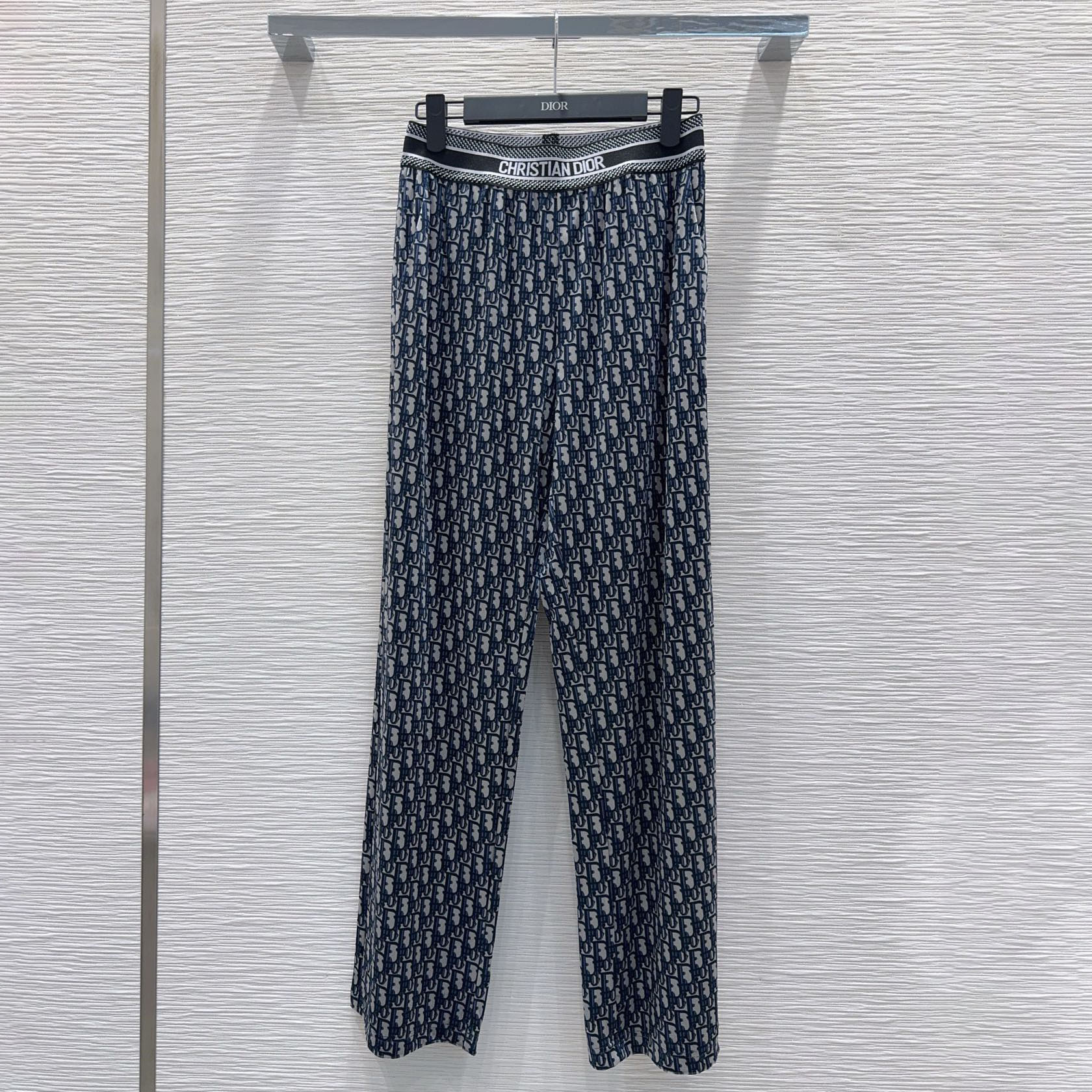 CD Oblique Print Velvet Trousers XX25102305