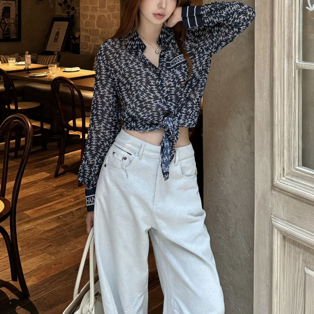 CH Slightly Sheer Long-Sleeved Cardigan XX25102322