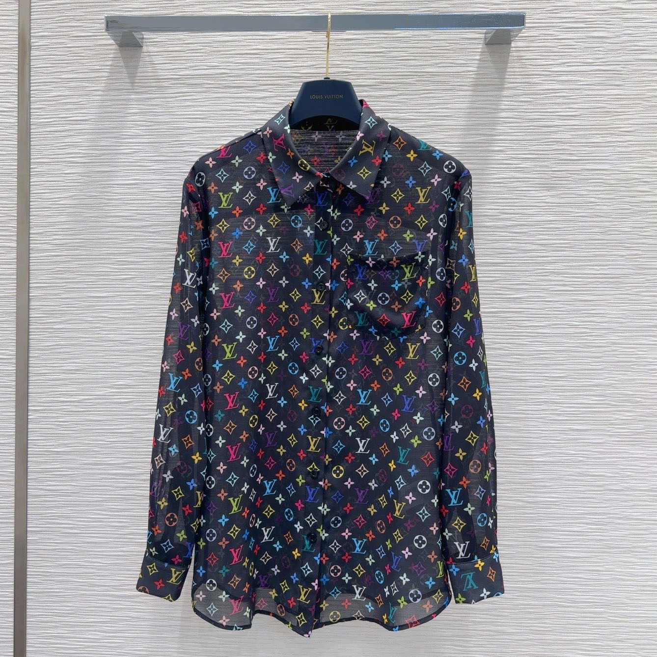 LV Slightly Sheer Long-Sleeved Shirt with Monogram Print XX25102304