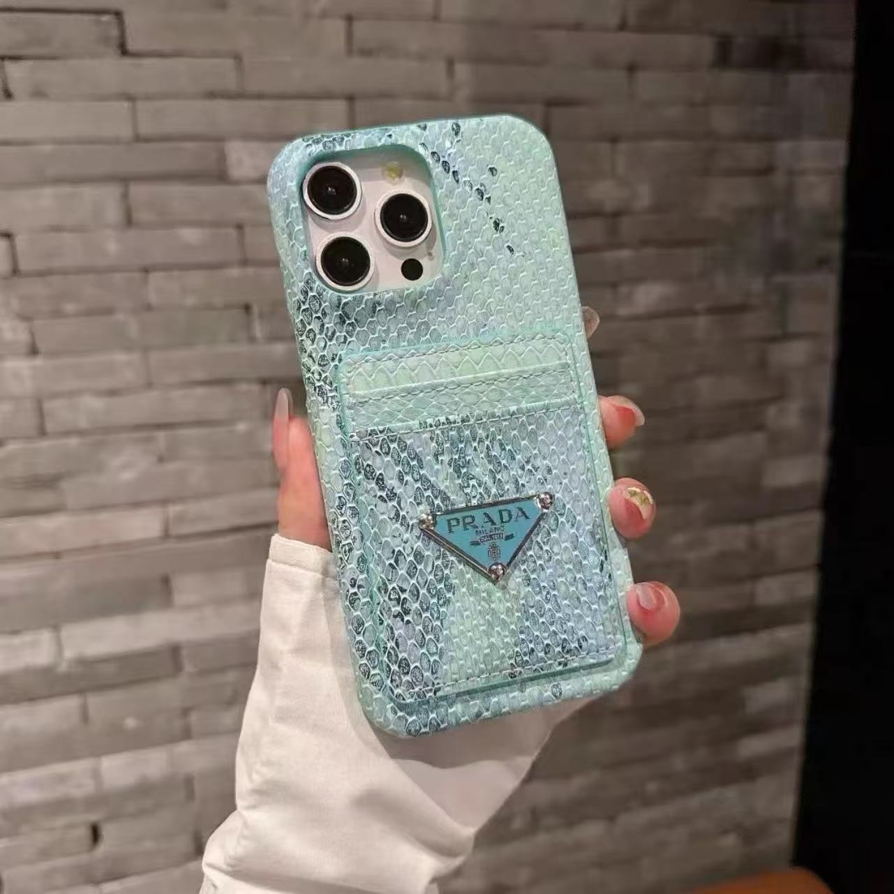 PRA  Snake-Pattern Card-Holding Phone Case YPD25102312