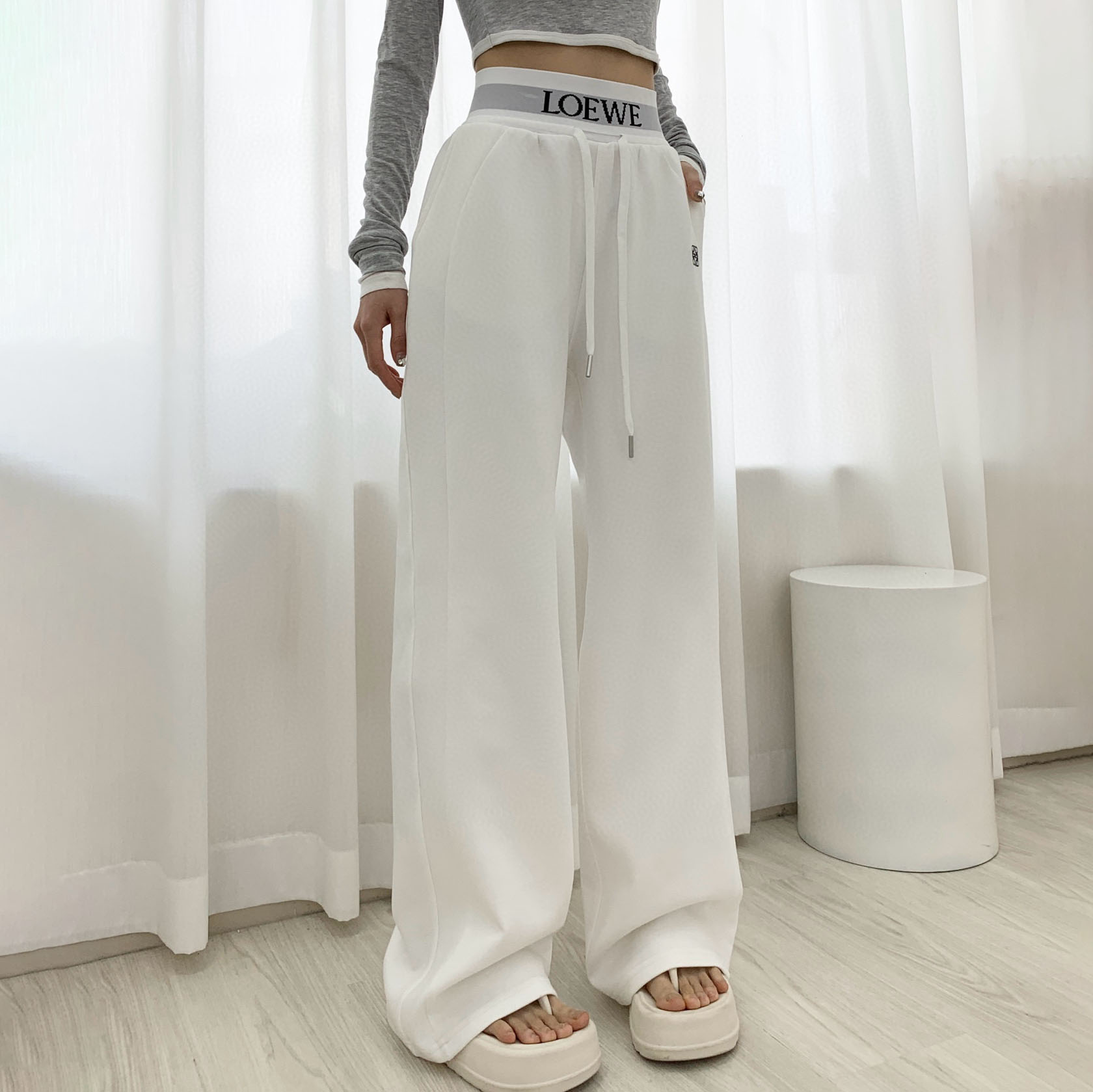 Loe Casual Pants with Contrast Ribbon XX25102405
