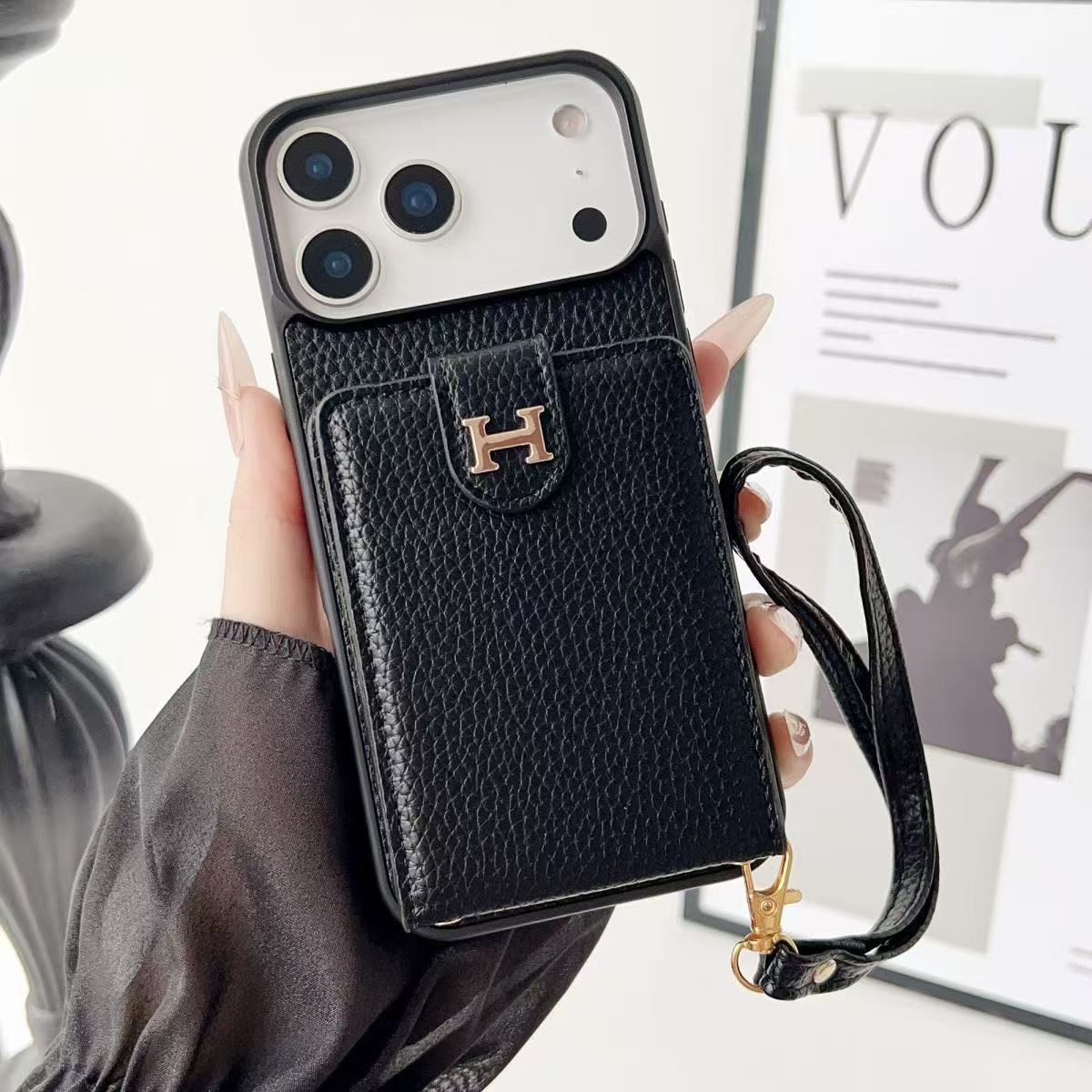HM Pebbled Leather Multi-Card Holder Phone Cases YPD25102511