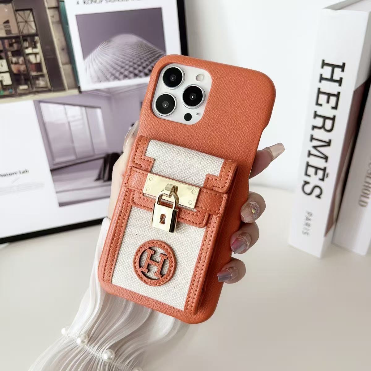 HM Leather-Canvas Blend  Metal Lock Phone Cases YPD25102506