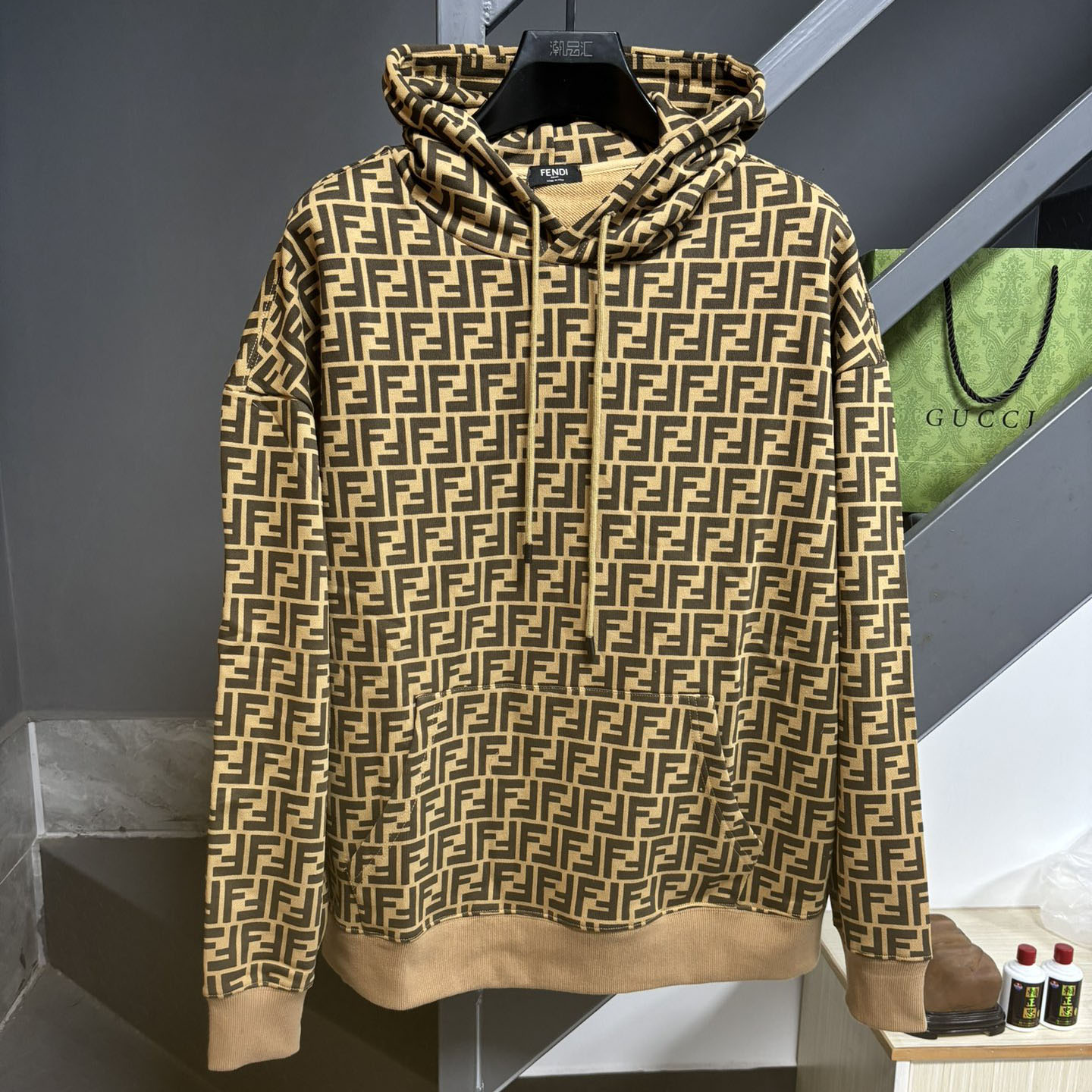 FD Double FF Letter Full - Print Hoodie XX25102518