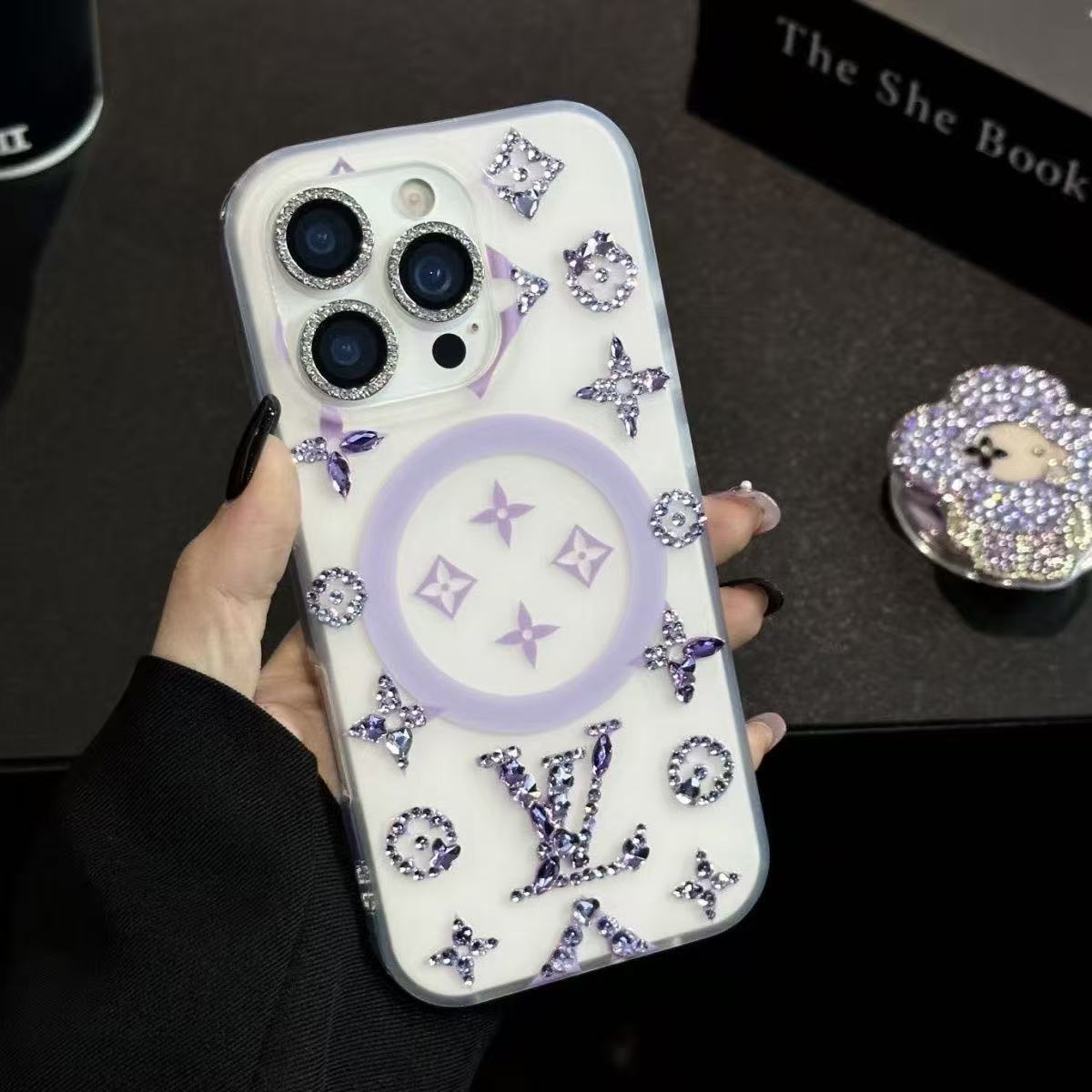 LV Transparent Zircon-Embellished Magnetic Phone Case YPD25102513