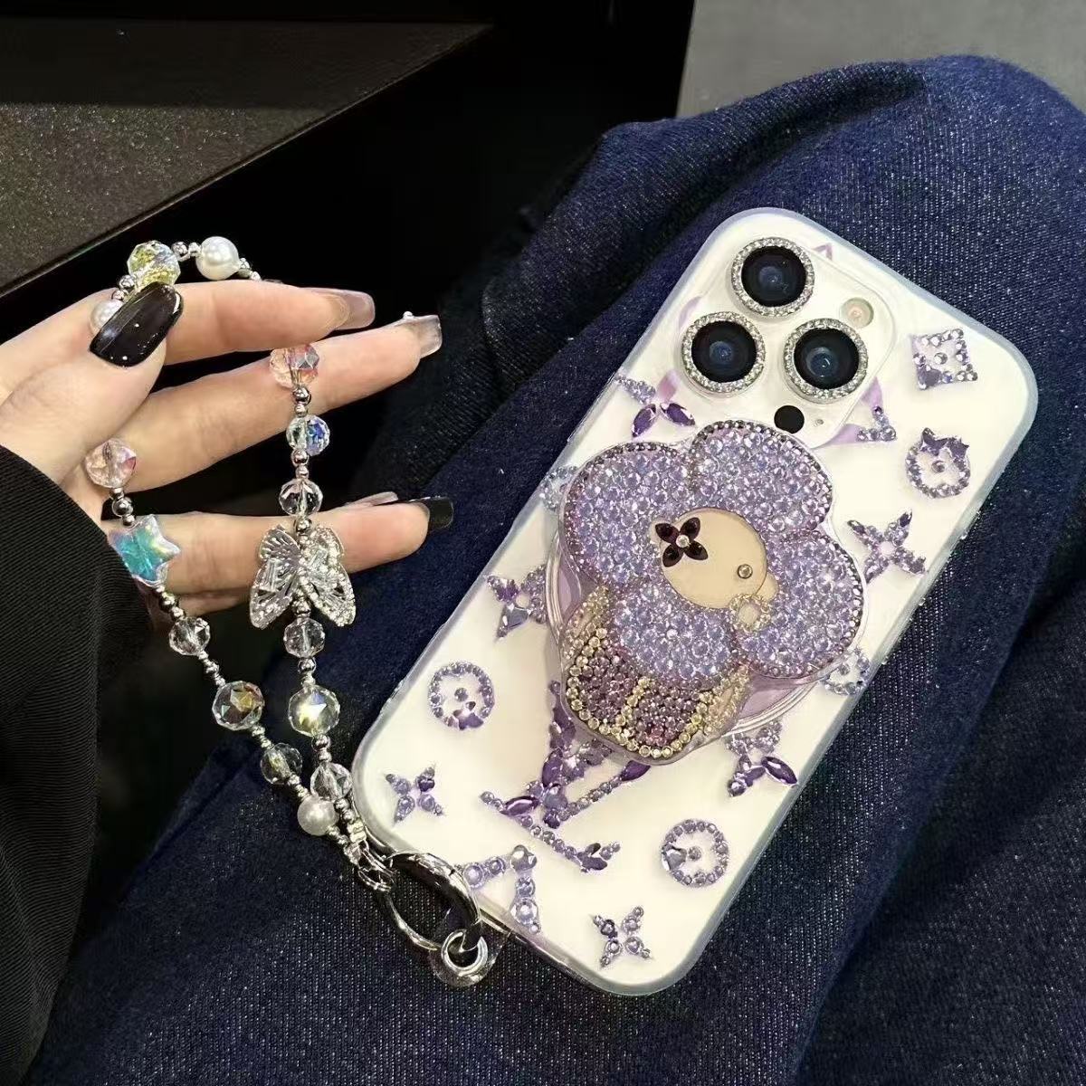 LV Transparent Zircon-Embellished Magnetic Phone Case YPD25102513