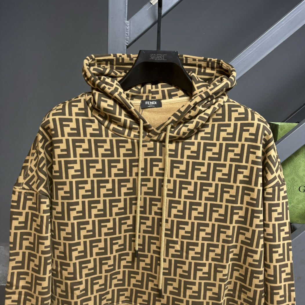 FD Double FF Letter Full - Print Hoodie XX25102518