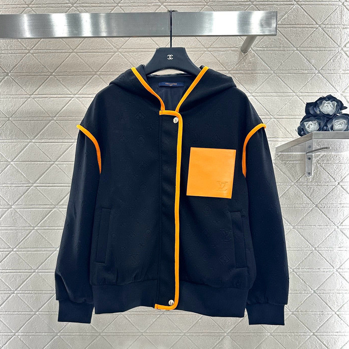 LV New Orange and Black Color-Block Jacket XX25102503