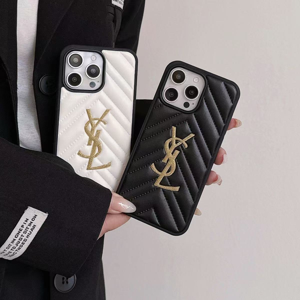 YSL Diagonal Quilted Leather Phone Cases YPD25102806