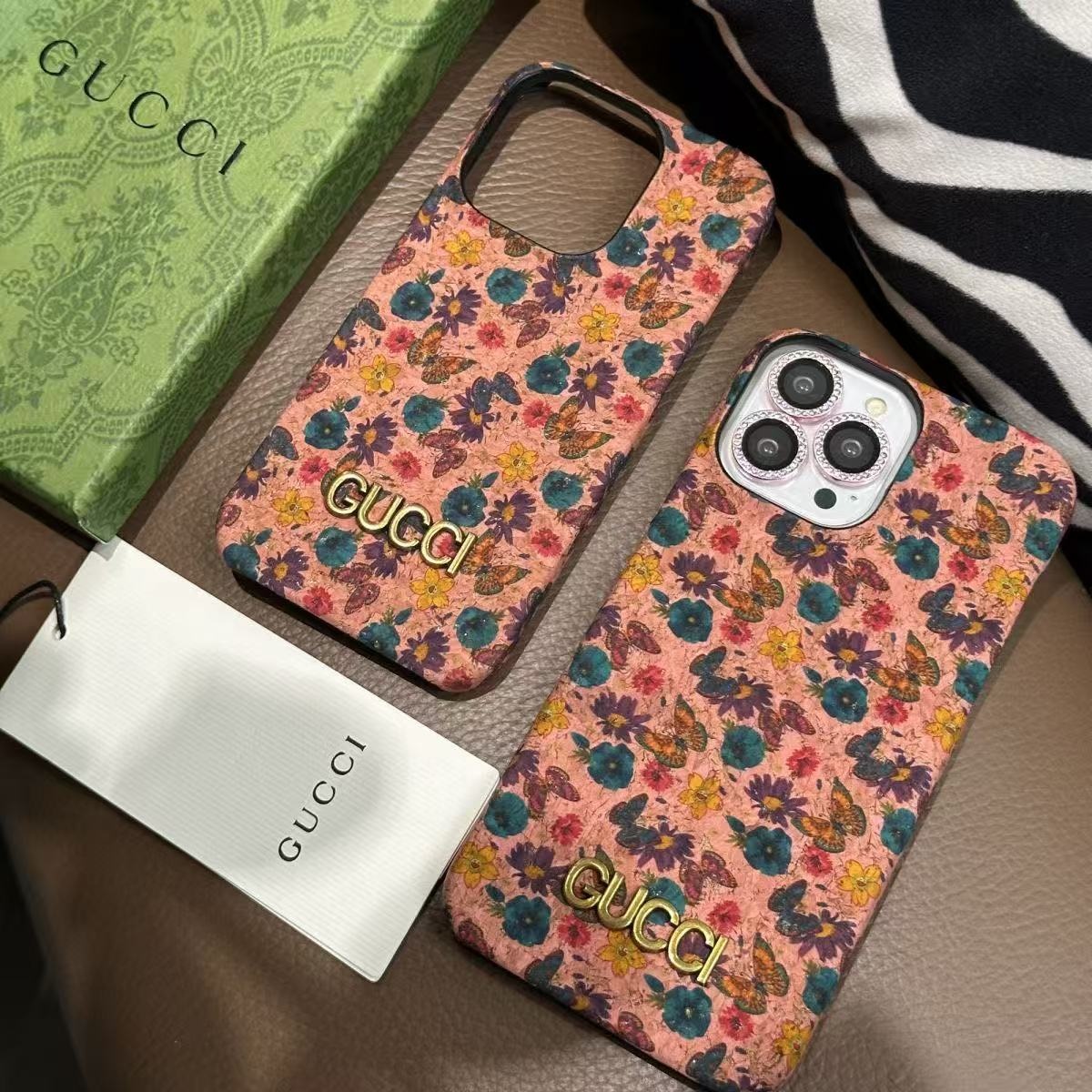 GG  Floral-Butterfly Prints Gold Logo Phone Cases YPD25102805