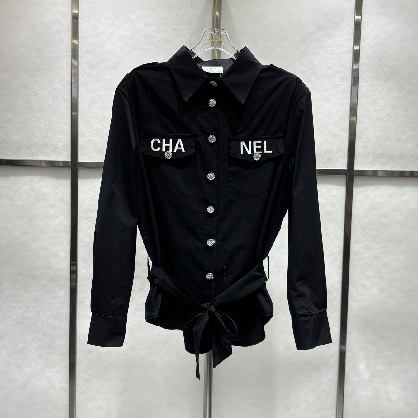 CH Embroidered Letter Logo Long-Sleeve Shirt XX25102805