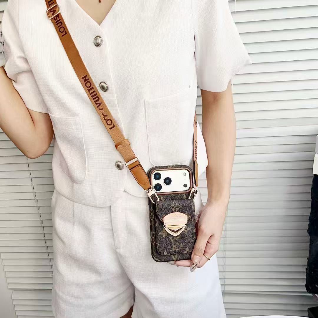 LV Monogram Lock Clasp Card Pocket Crossbody Phone Case YPD25103110