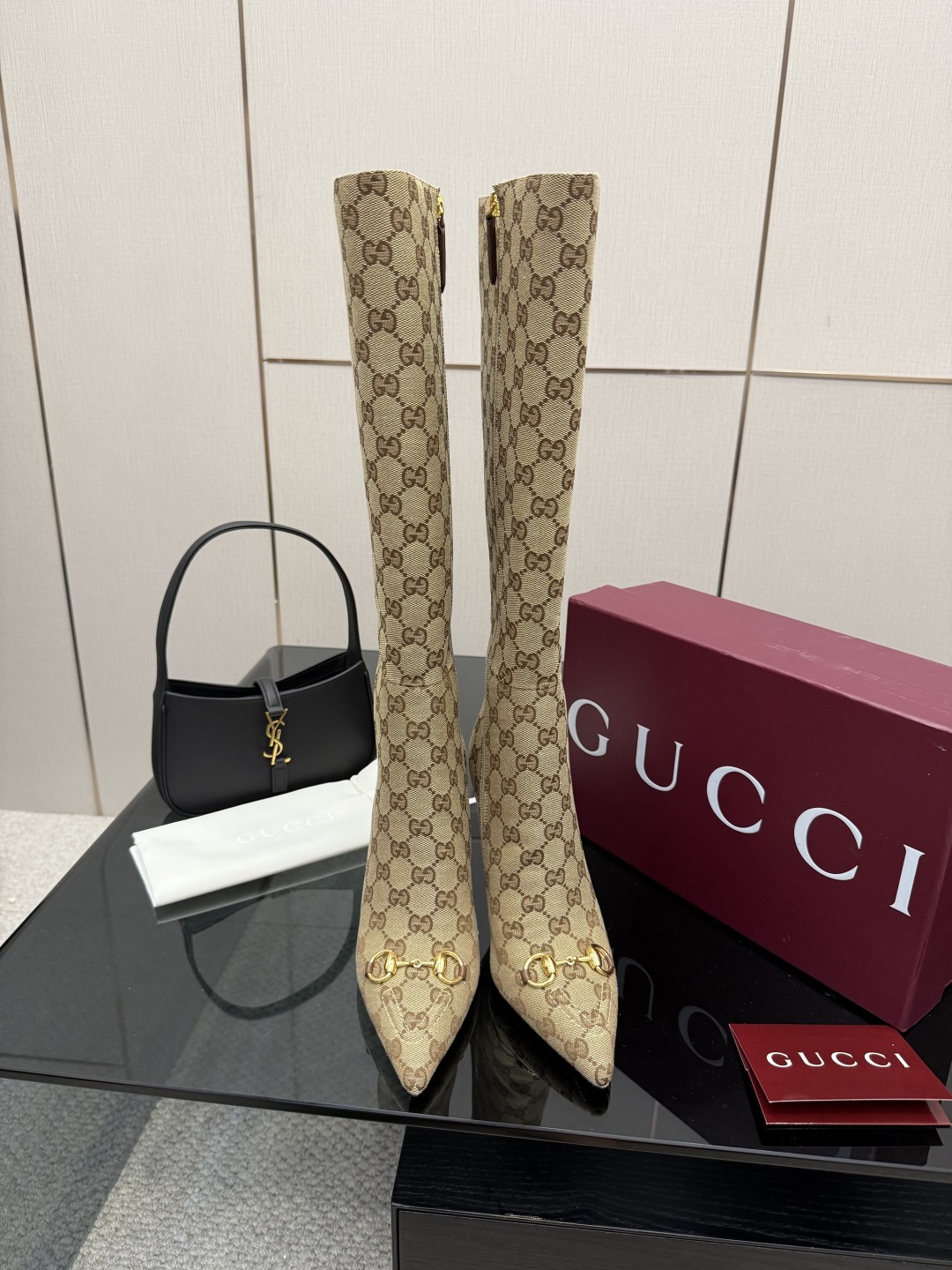 GG Jacquard Pointed - Toe Bit Knee - High Boots AM25110207