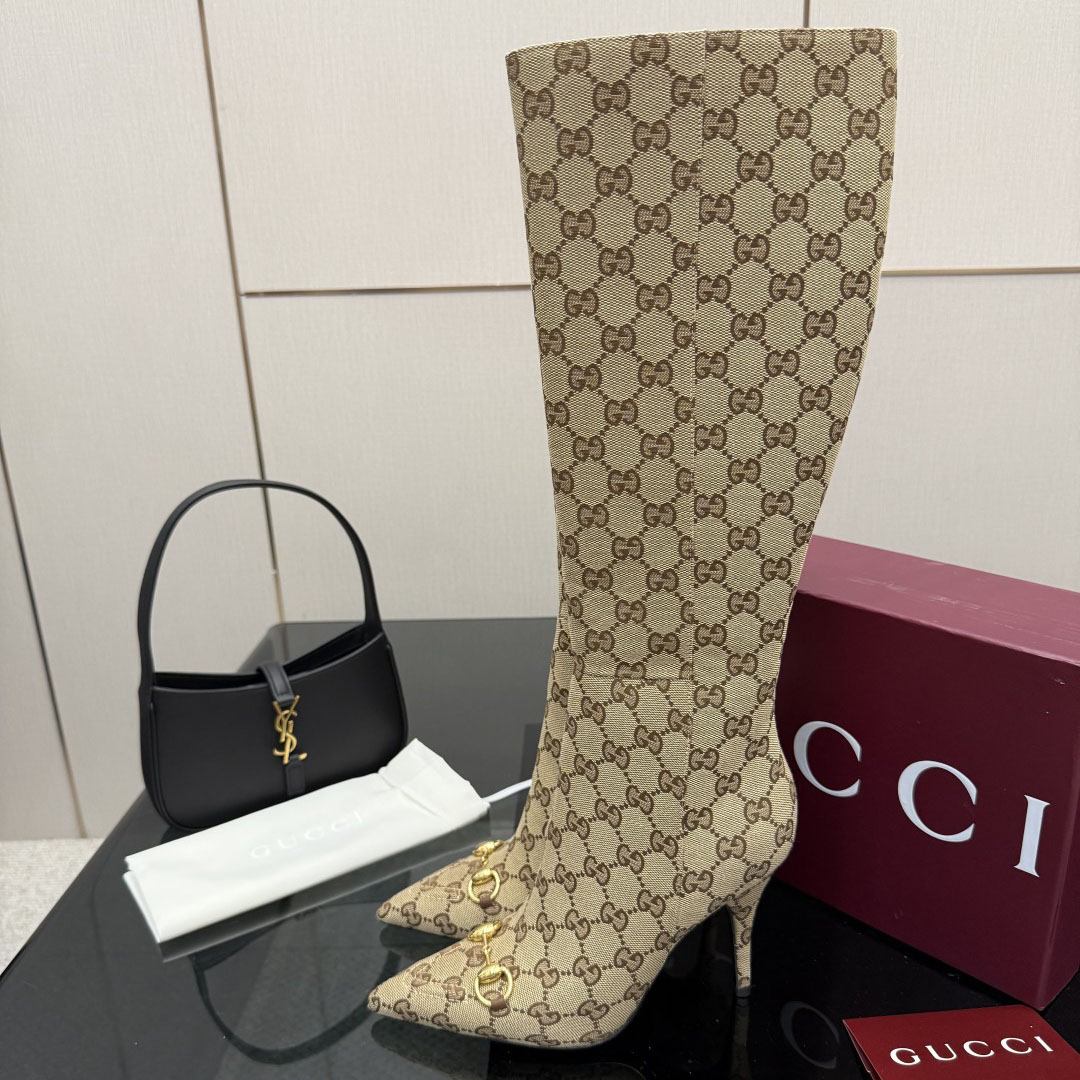 GG Jacquard Pointed - Toe Bit Knee - High Boots AM25110207