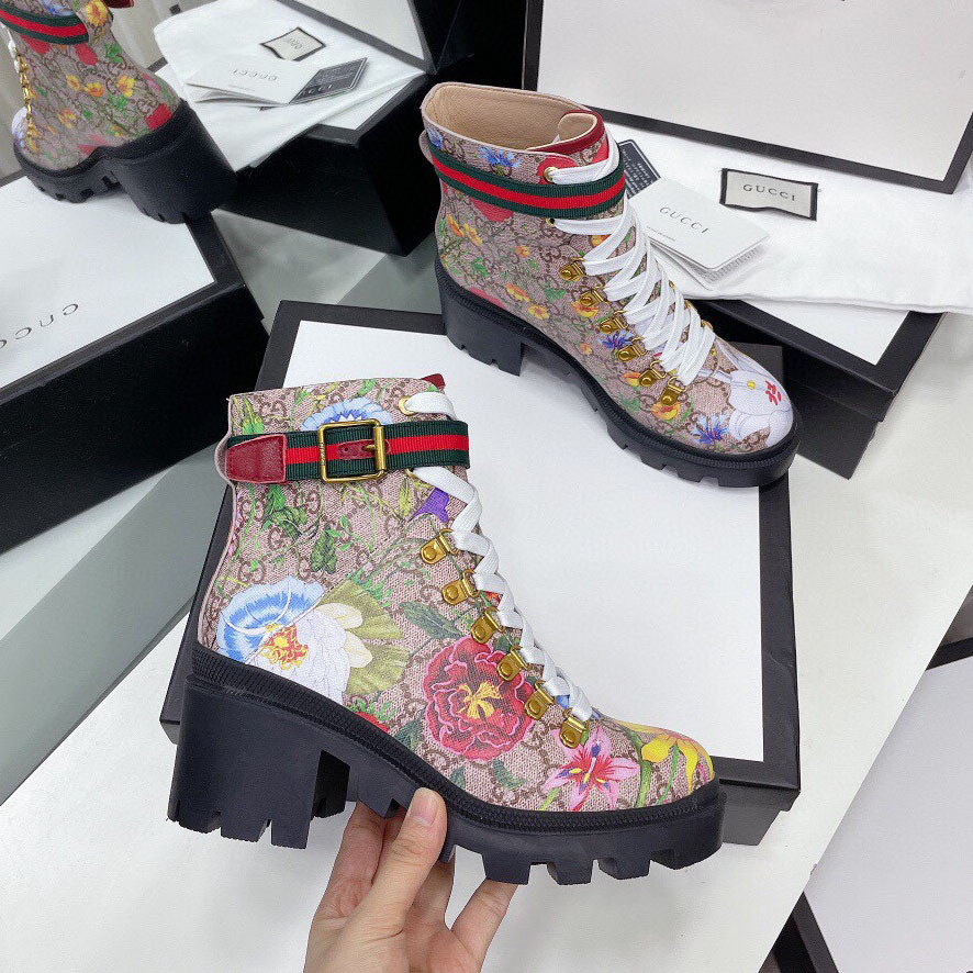 GG Women's Thick Bottom Buckle Strap Fashion Short Boots AM25110327