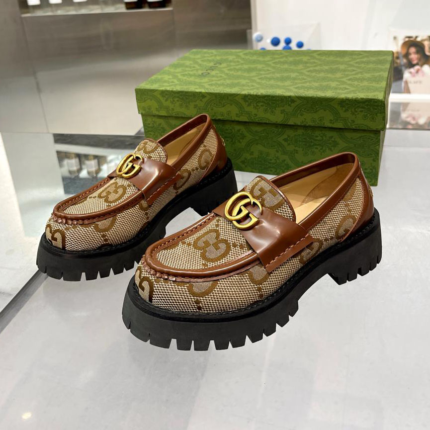 GG Bee Embroidered Heel Platform Loafers AM25110302