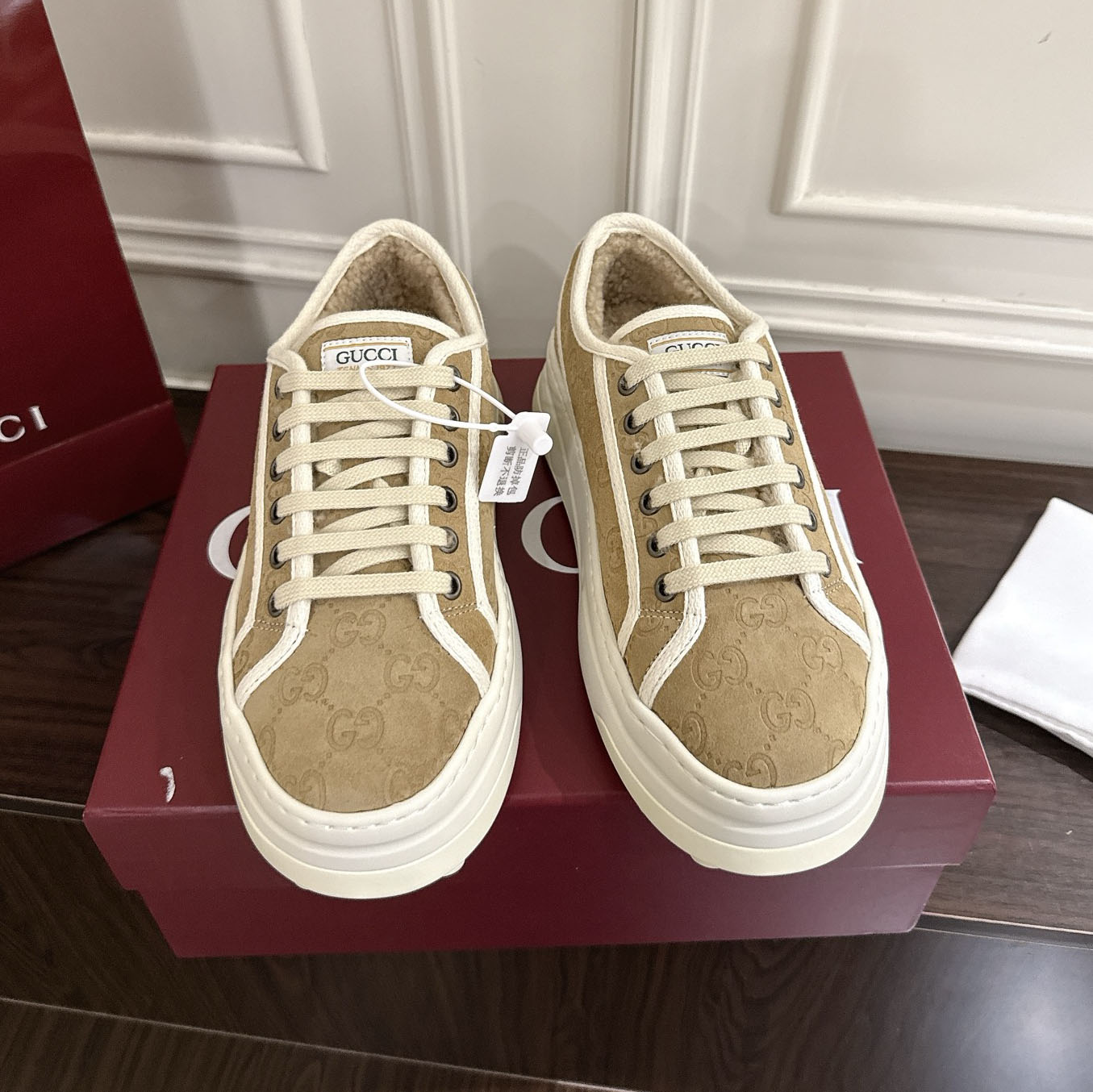 GG Tennis 1977 Classic Platform Wool Shoes AM25091902