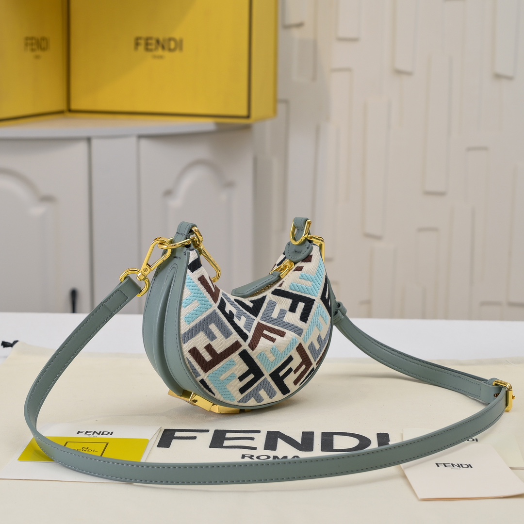 FD Praphy Underarm Bag - Colorful Double F Embroidery XX25110534