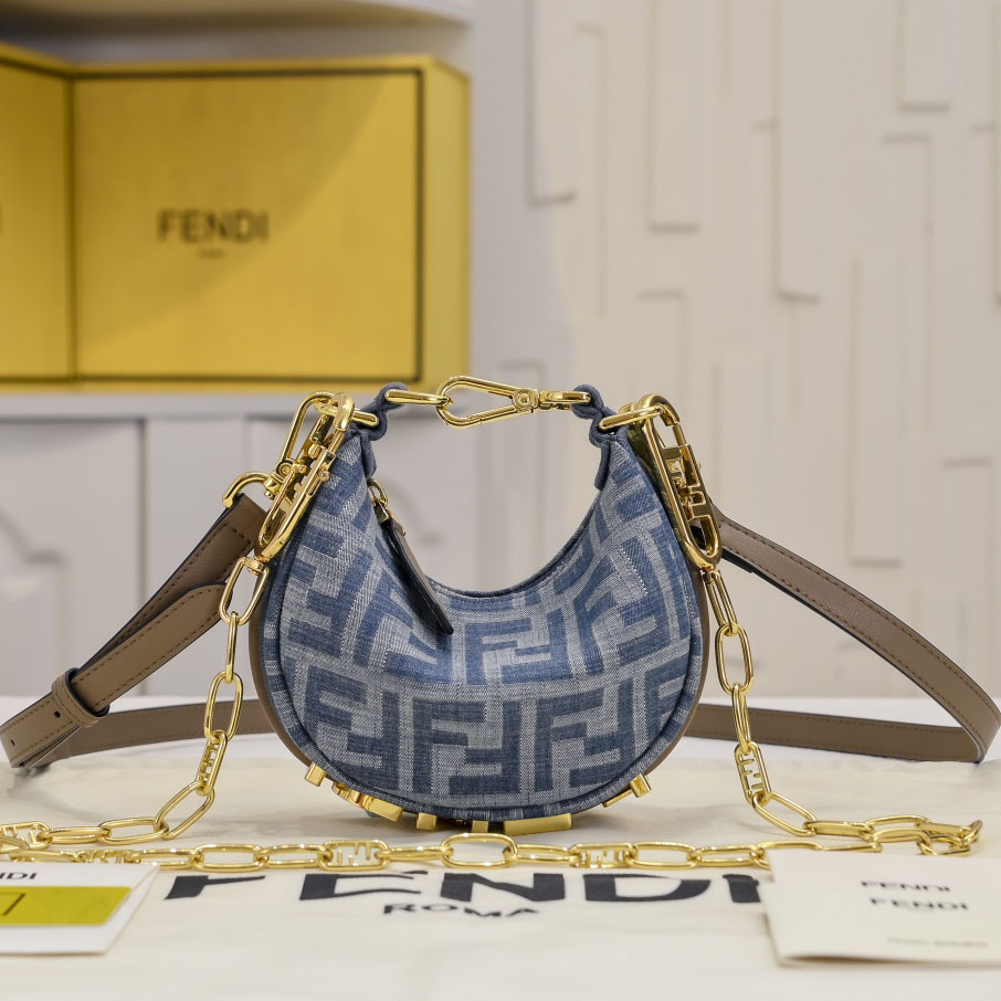 FD Praphy Underarm Bag - Blue Double F Jacquard XX25110533