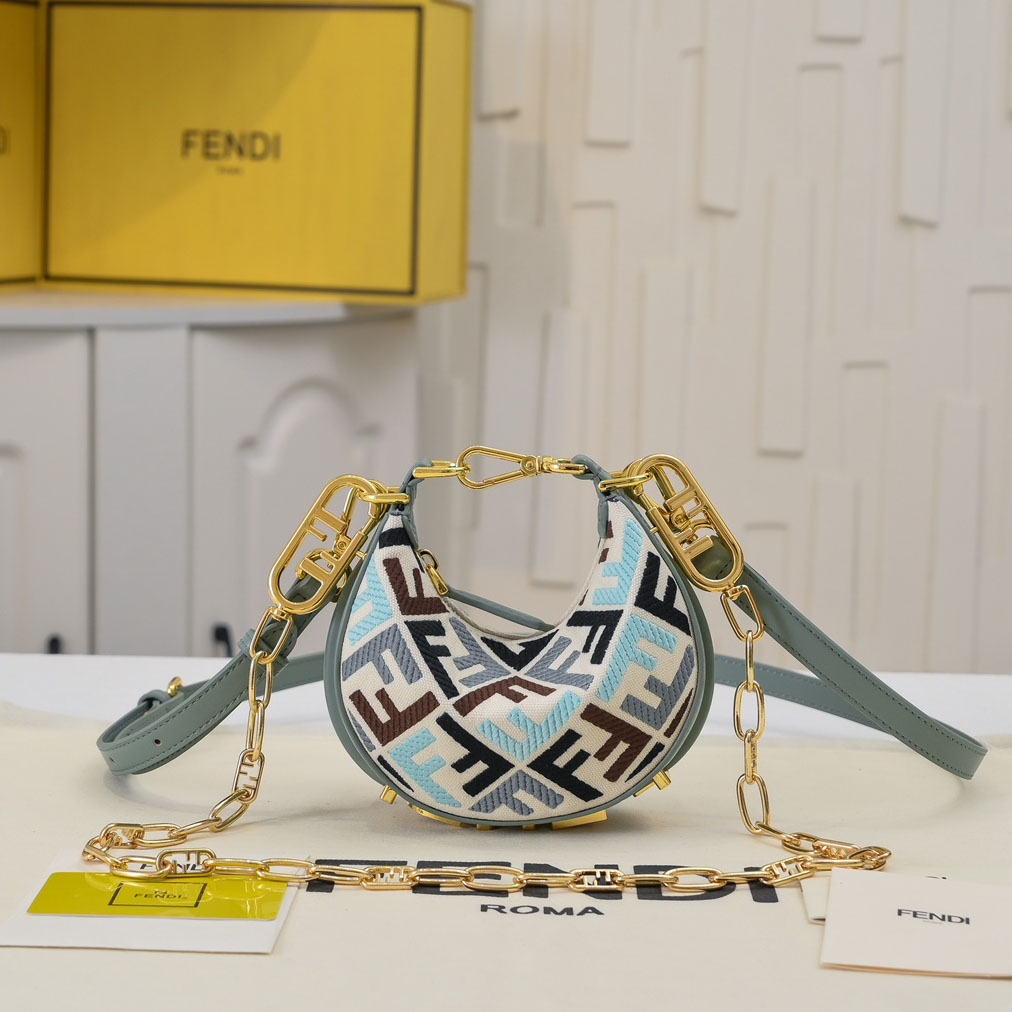FD Praphy Underarm Bag - Colorful Double F Embroidery XX25110534