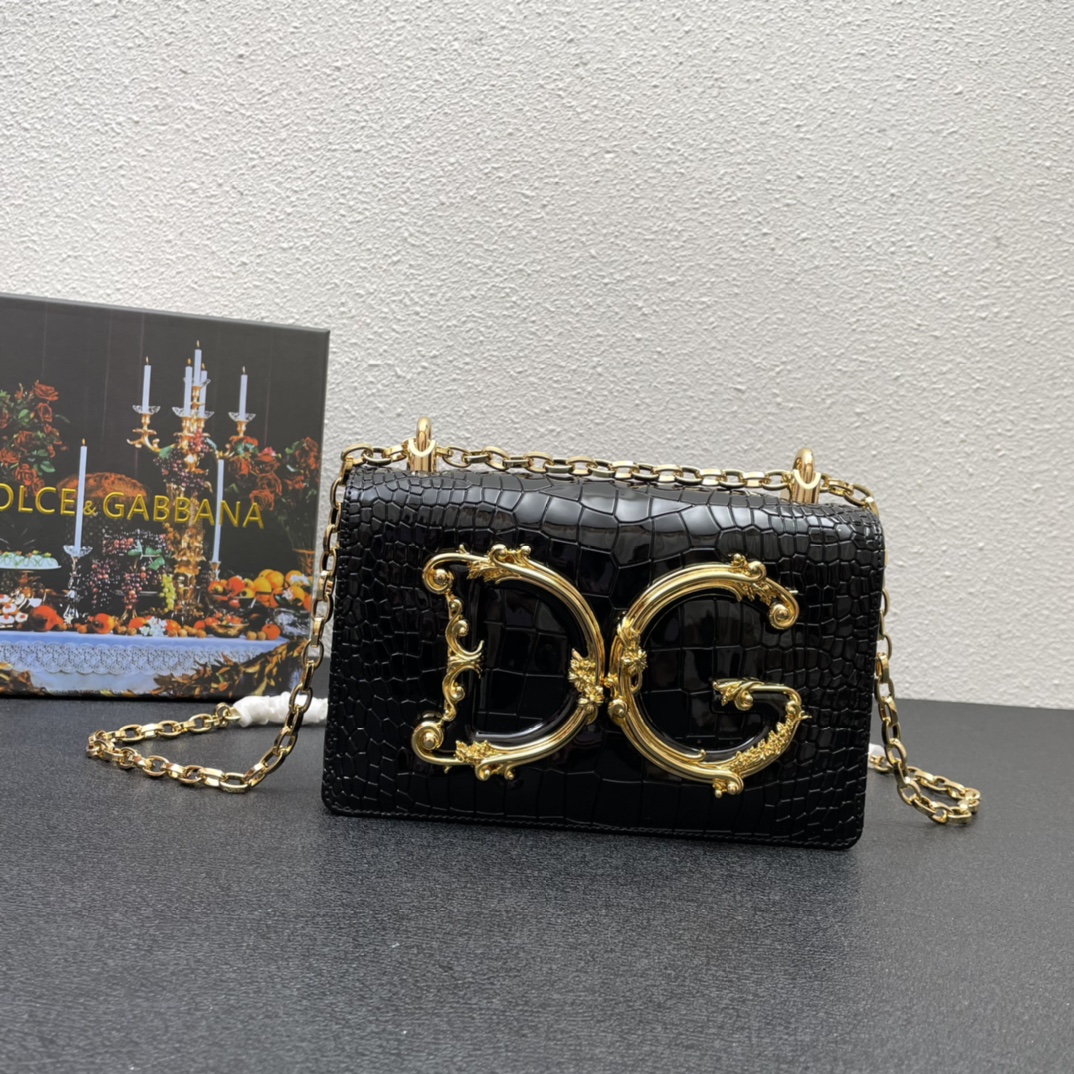 D&G Classic Fashion Crocodile-Embossed Women's Shoulder Bag AM25110622