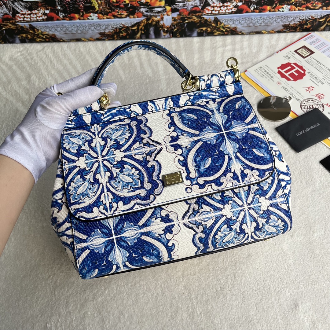 D&G Classic Blue Huaben-Printed Tote Bag AM25110626