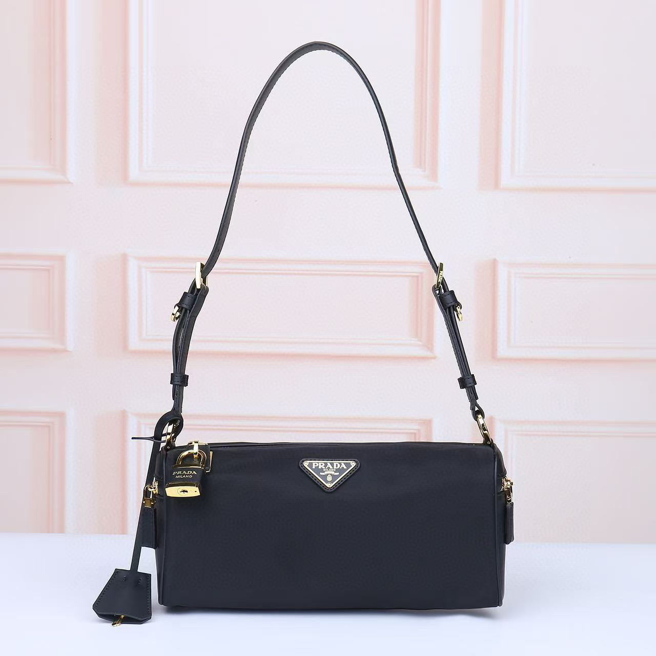 PRA Black Padlock Shoulder Bag Ev25061018