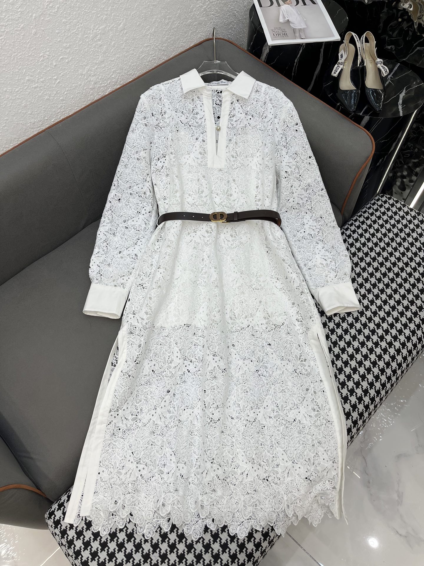 CD Embroidered Collared Dress NG111019