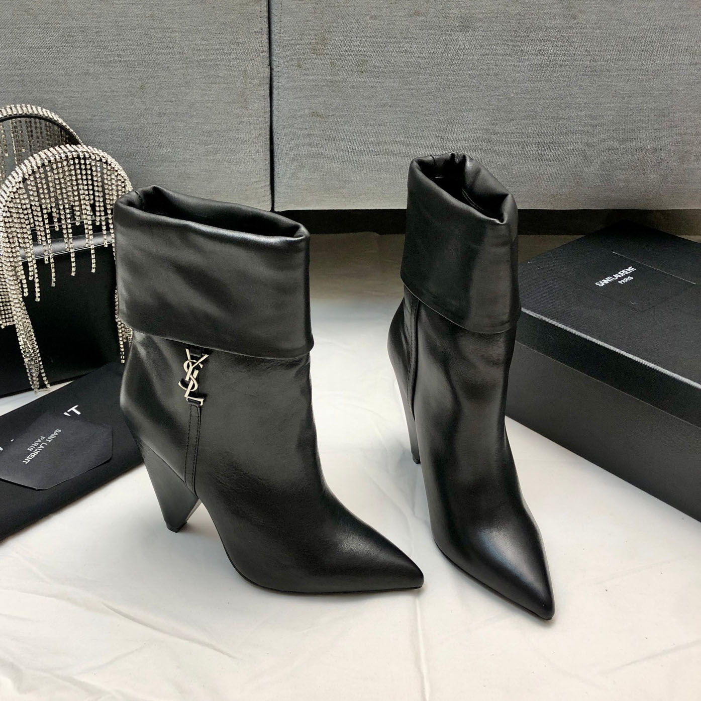 YSL Side Zipper Ankle Boots NG070701
