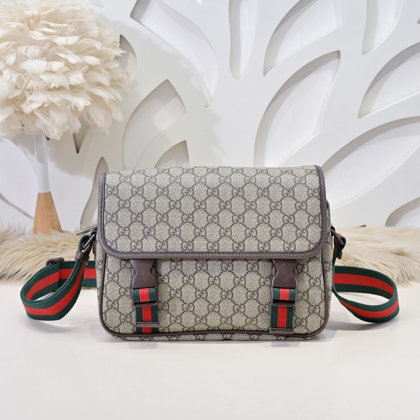 GG 25New Men's Double G Jacquard Crossbody Bag NG101027