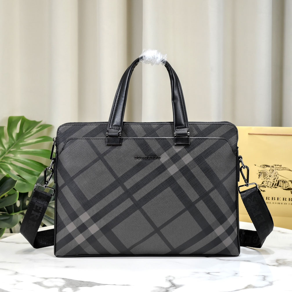 Bur Men's Classic Check Briefcase NG101006