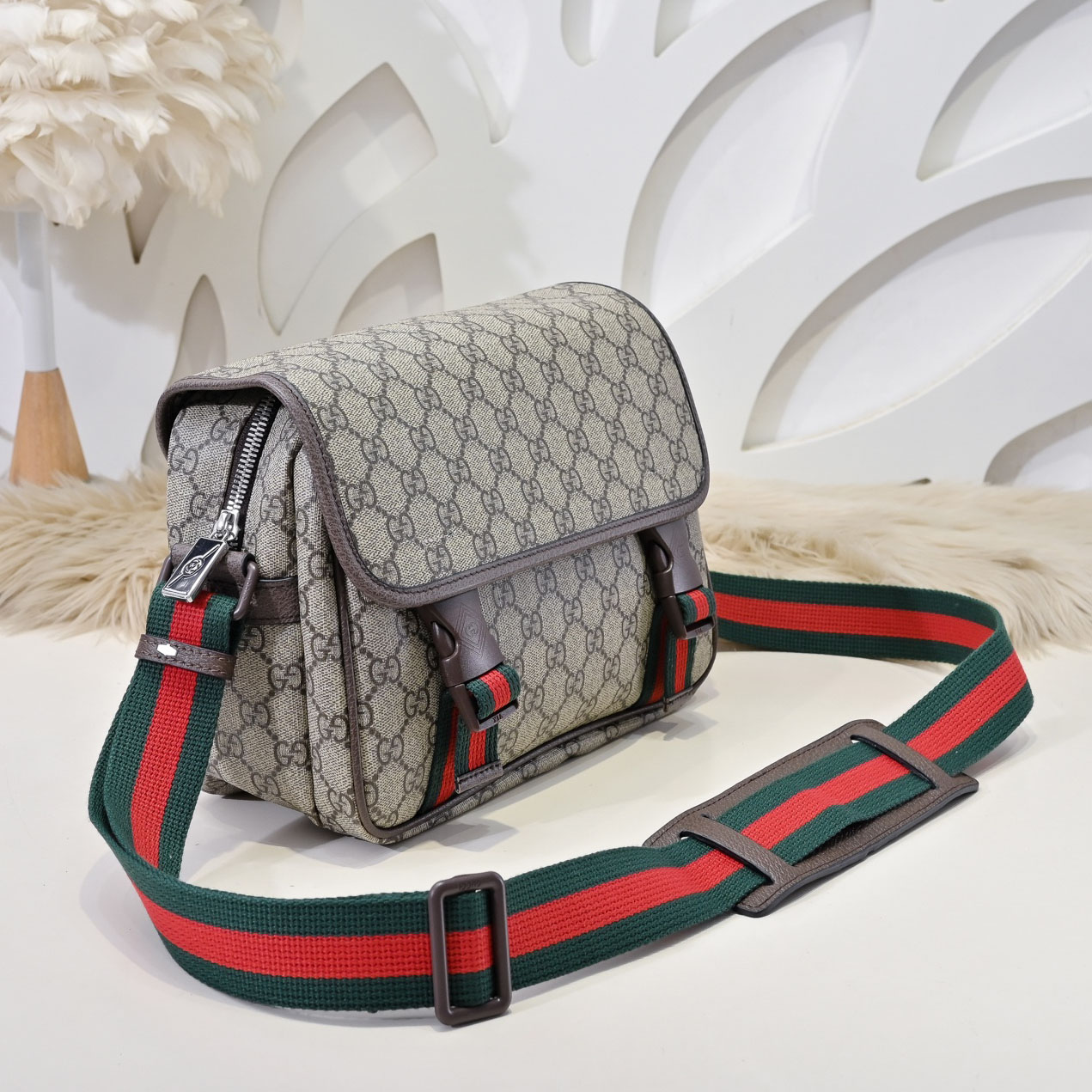 GG 25New Men's Double G Jacquard Crossbody Bag NG101027