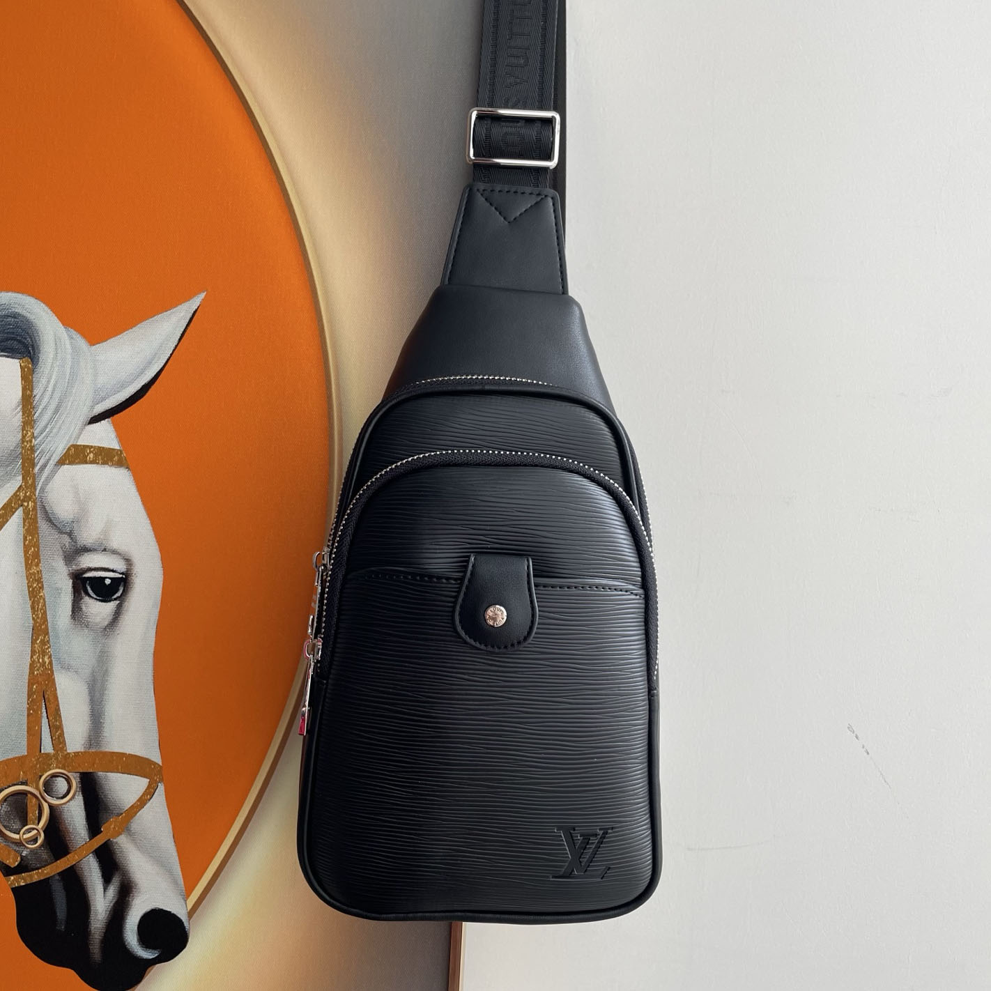 LV Men's Classic Water Ripple Embossing Chest Bag NG101016