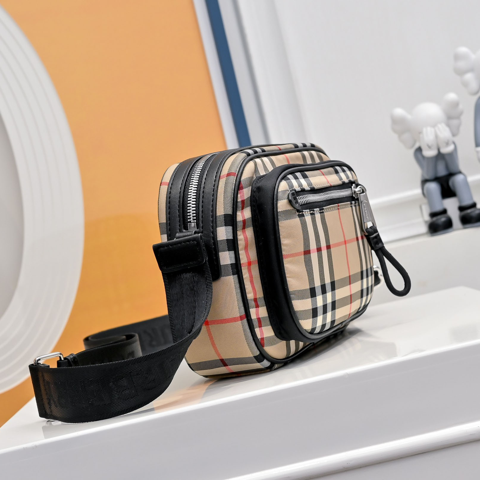 Bur Men's Classic Check Camera Bag NG101509