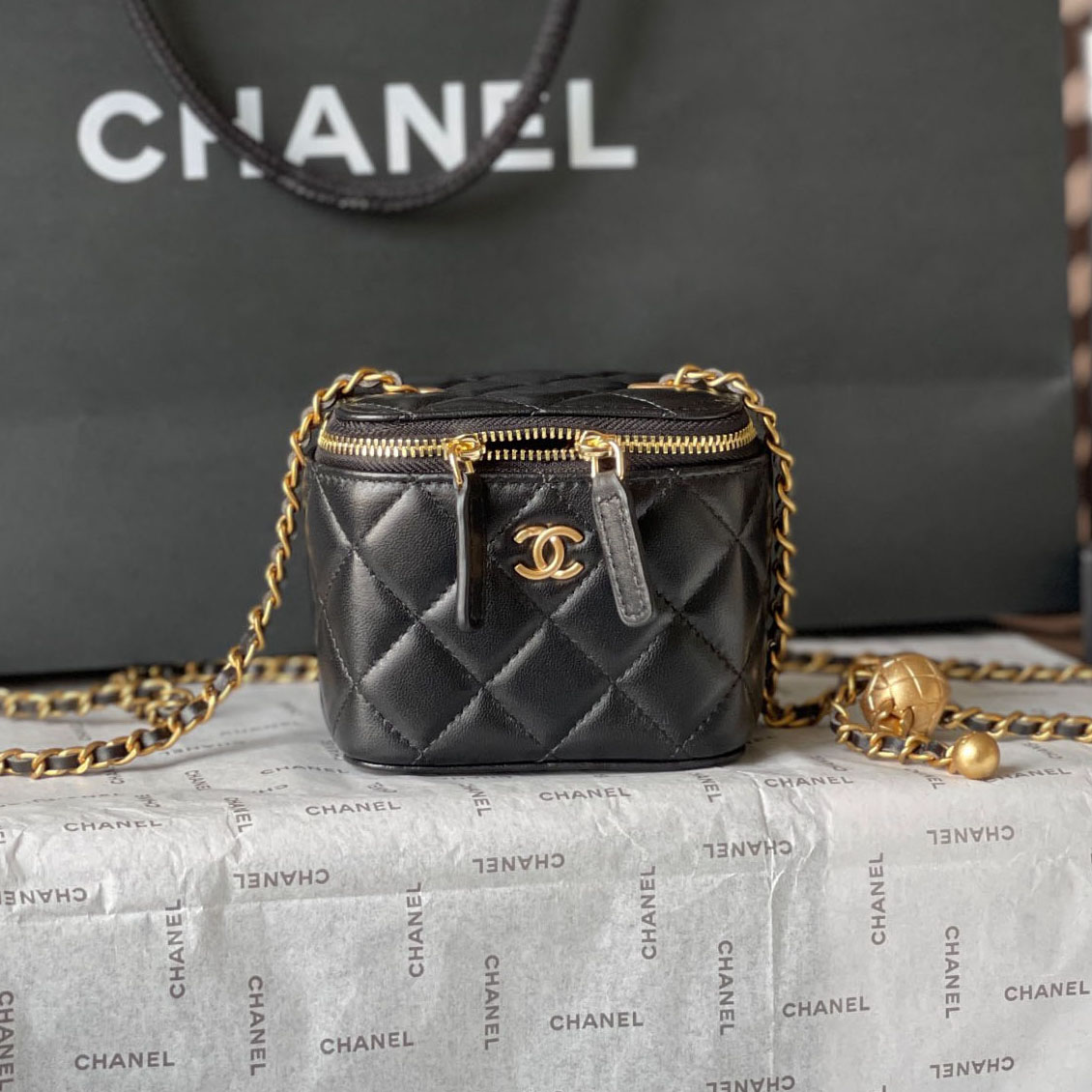 CH Vanity Case with Golden Ball Detail-Mini NG101712