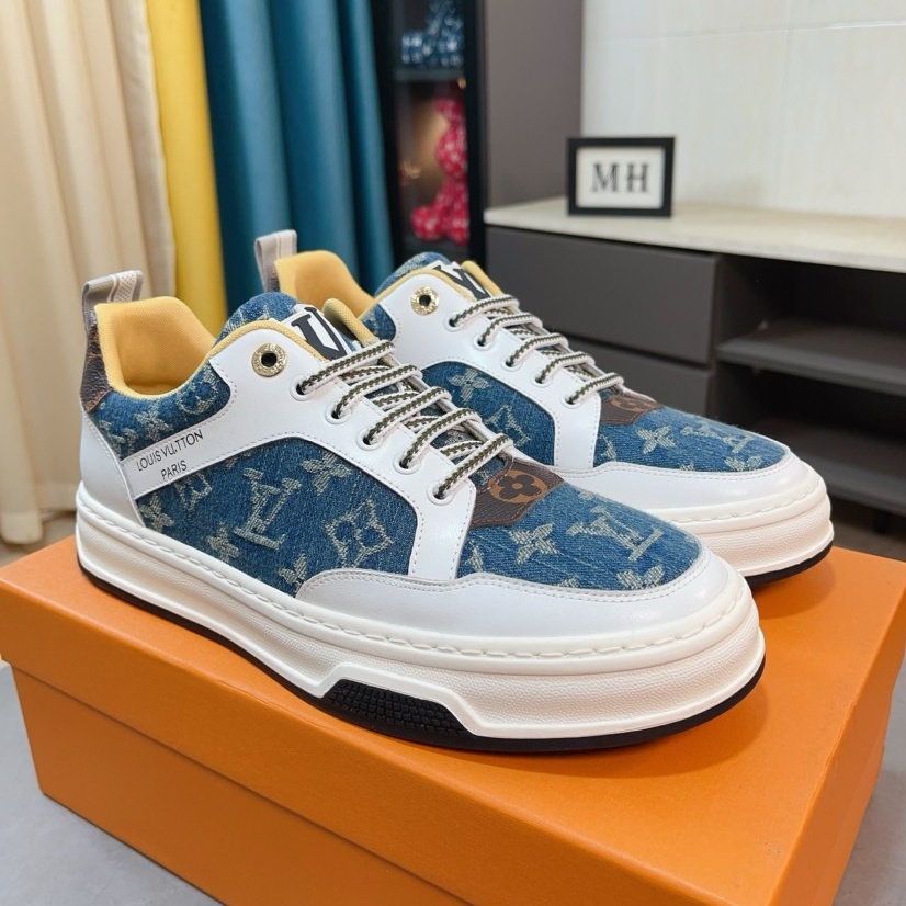 LV  Casual Denim-Leather Mix Sneakers YVTF111309