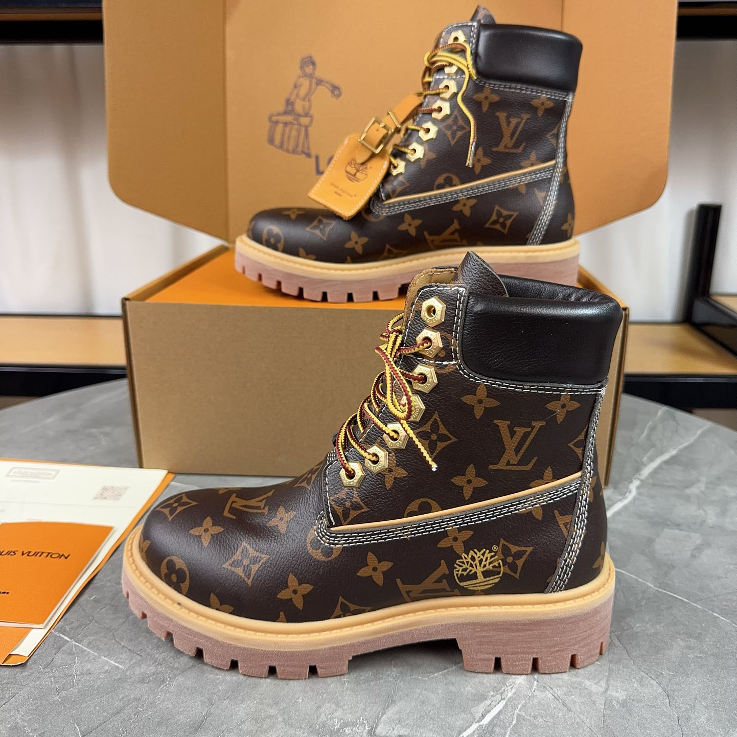 LV x Timberland collaboration classic Monogram ankle boots NG111823